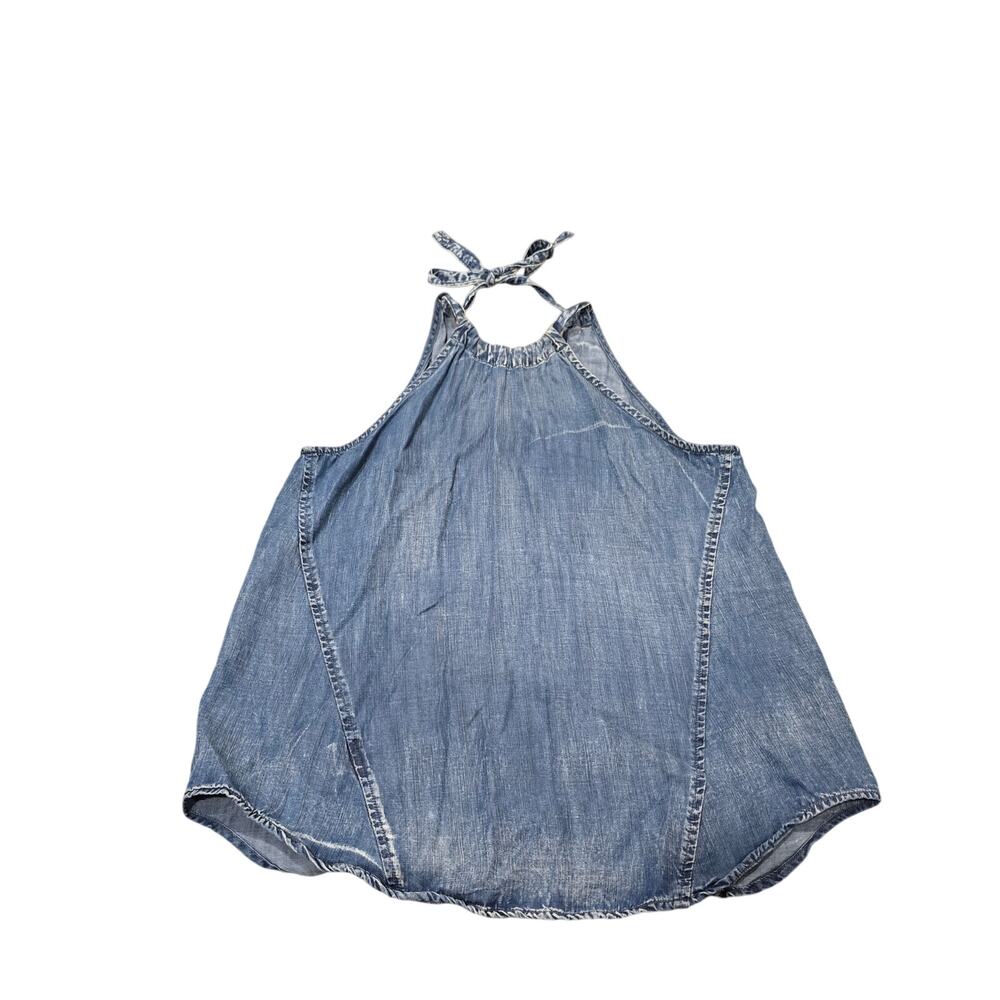 Women's Cloth & Stone Lightweight Chambray High Neck Tank Top | Size Small